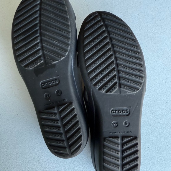 CROCS Black Strappy Slide Sandals - Picture 3 of 3